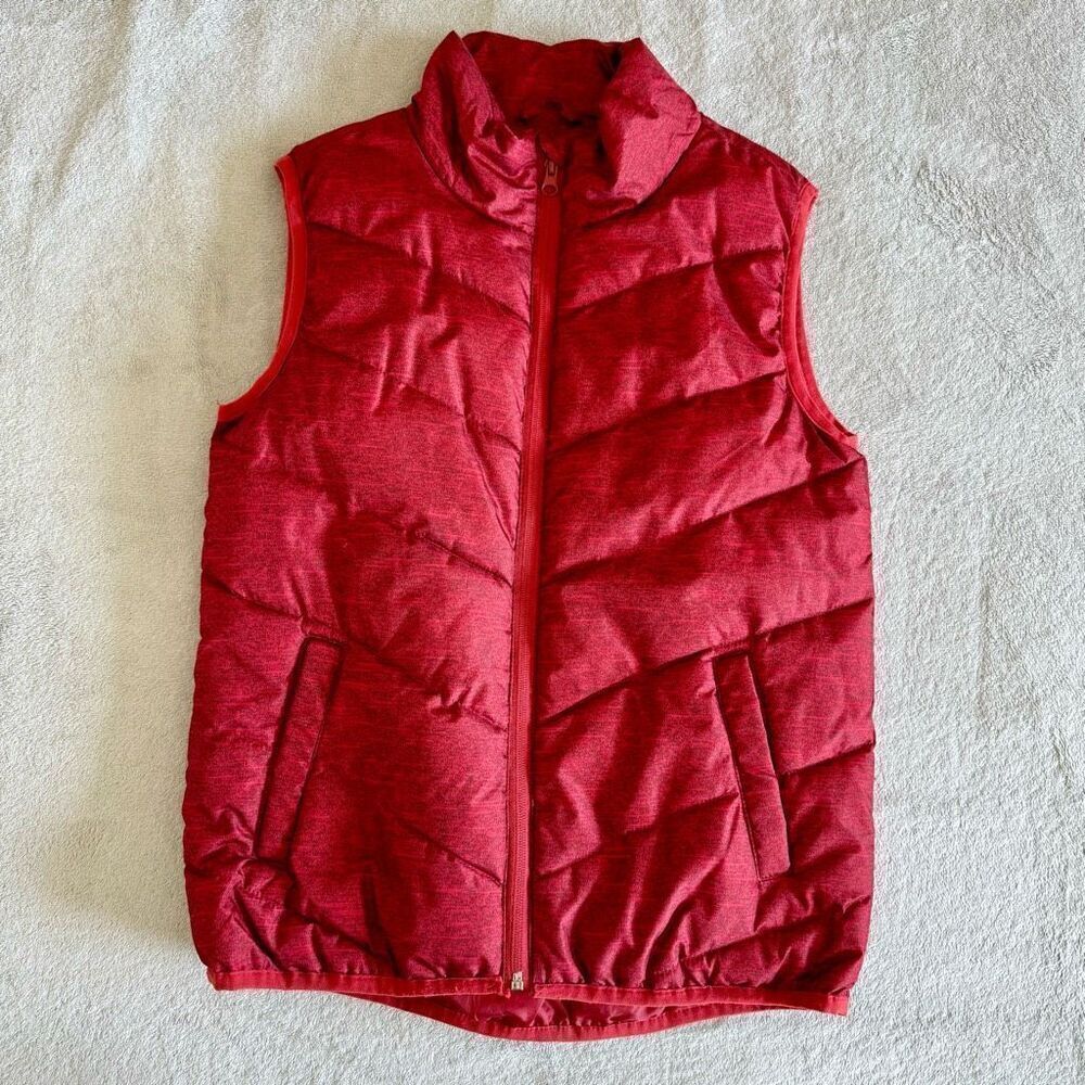 Xersion Kids Red Marled Zip Up Puffer Vest